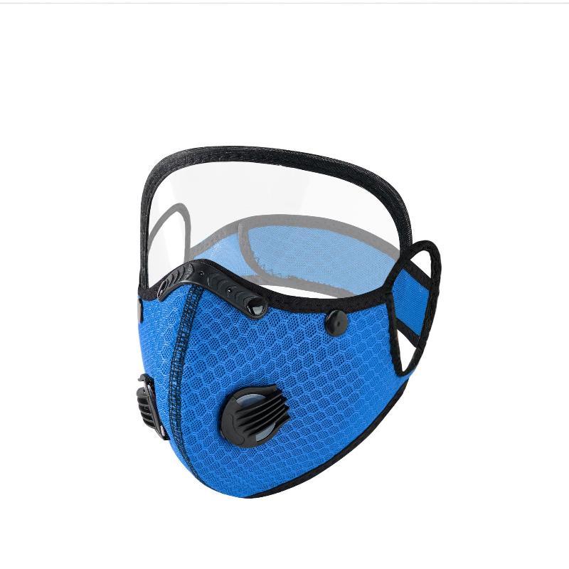 Reusable Breathable Mesh Face Mask Clear Anti Fog Eye Shield Air Valves For Cycling Hiking Outdoor Dust