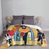 Sheriff Labrador Anime Blanket Velvet Print Breathable Super Warm Throw Blankets for Sofa Bedroom Plush Thin Quilt
