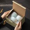 Sushitaoci Yingqing Embossed Tea Set of Three: Banana Cup, Peony Cup, Chrysanthemum Cup, Ceramic Master Cup for Brewing Tea