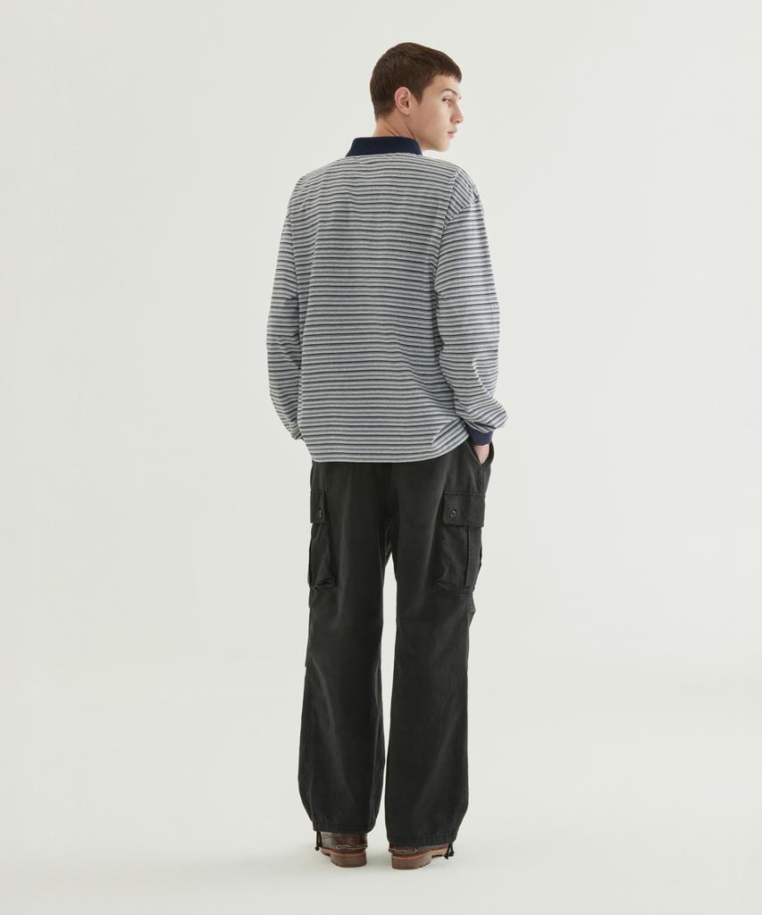 COVERNAT Multi-Stripe Collar Long Sleeve Green