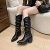 Fashion Women's Shoes 2024 Brand Slip-on Women's Boots Fashion Embroidery Modern Boots Women Sexy Pointed Toe Plus Size Knee-High Boots