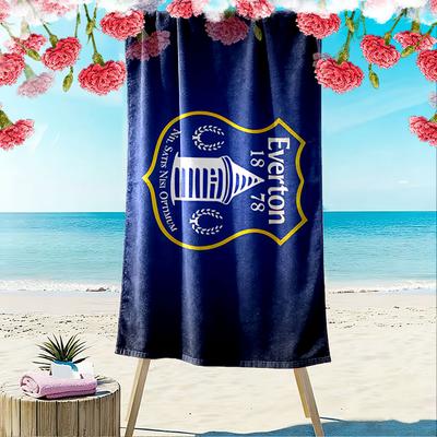 Giant Beach Towel with Everton FC 1878 Club Crest, Ultra Soft Quick Dry Microfiber, Fade Resistant, for Pool Beach Vacation