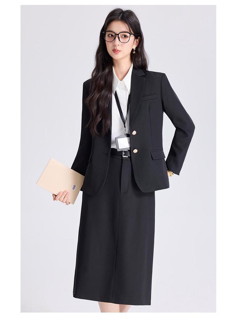 Elegant Women's Slim Fit Spring Business Suit Set - Formal Workwear