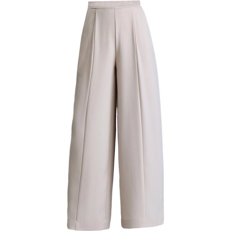 Spring 2026 Elegant Casual High Waist Wide Leg Pants for Middle-Aged and Elderly Women