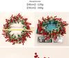 Hong Yu Christmas Wreath: Red Berry & White-Edged Leaf Decorative Hanging