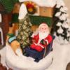 Lighted Christmas Cabin Music Box Rotating Santa Music Box With LED Light For Men Women Kid Birthday Christmas Present