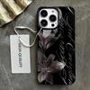 Dunkelblumenmuster Handyhülle Für IPhone 11 13 15 Pro 14 16 Plus 12 Pro Max 17Air Hülle Silikon Weiche Klare Abdeckung Schale