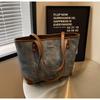 Large-capacity bag women's summer versatile new simple shoulder bag popular texture commuter tote bag