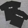 Camiseta Divertida 'Hago la Vida Difícil' Camiseta a Juego para Pareja Verano Hombre Mujer Top Streetwear Casual Tendencia Holgada Y2k