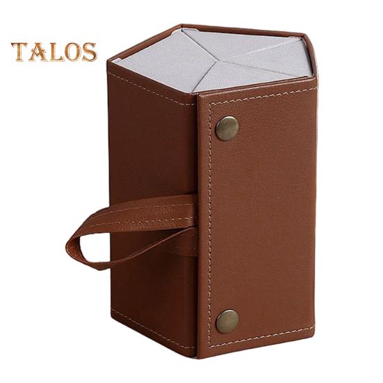 

Дорожный футляр для очков, складной, с застежкой-кнопкой, петлей для подвешивания, внутренним зеркалом, органайзером для солнцезащитных очков, защитной сумкой для хранения из веганской кожи B коричневый