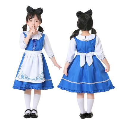 Halloween Alice im Wunderland Alice Erwachsene Kinder Blaues und Weißes Kleid Dienstmädchen Pastoralkostüm