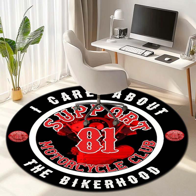 Gang violence Motorcycle enthusiasts Hells Angels Motorcycle Club circular carpet is soft, home, bedroom, door mat decoration, and non slip carpet E5