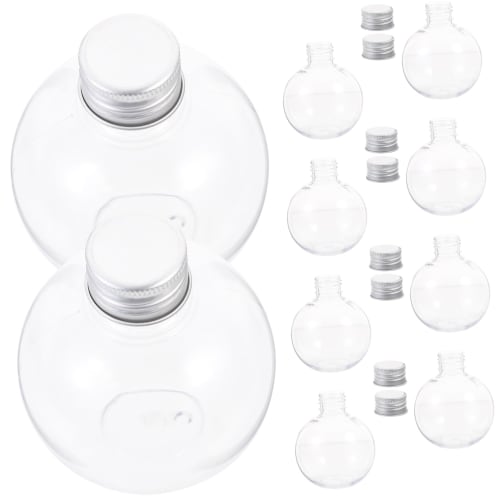 Holibanna 10pcs Clear Spherical Bottles, Light Bulb Drink Bottles, Light Bulb Candy Containers, Yogurt Containers, Plastic Smoothie Bottles, Clear Fak