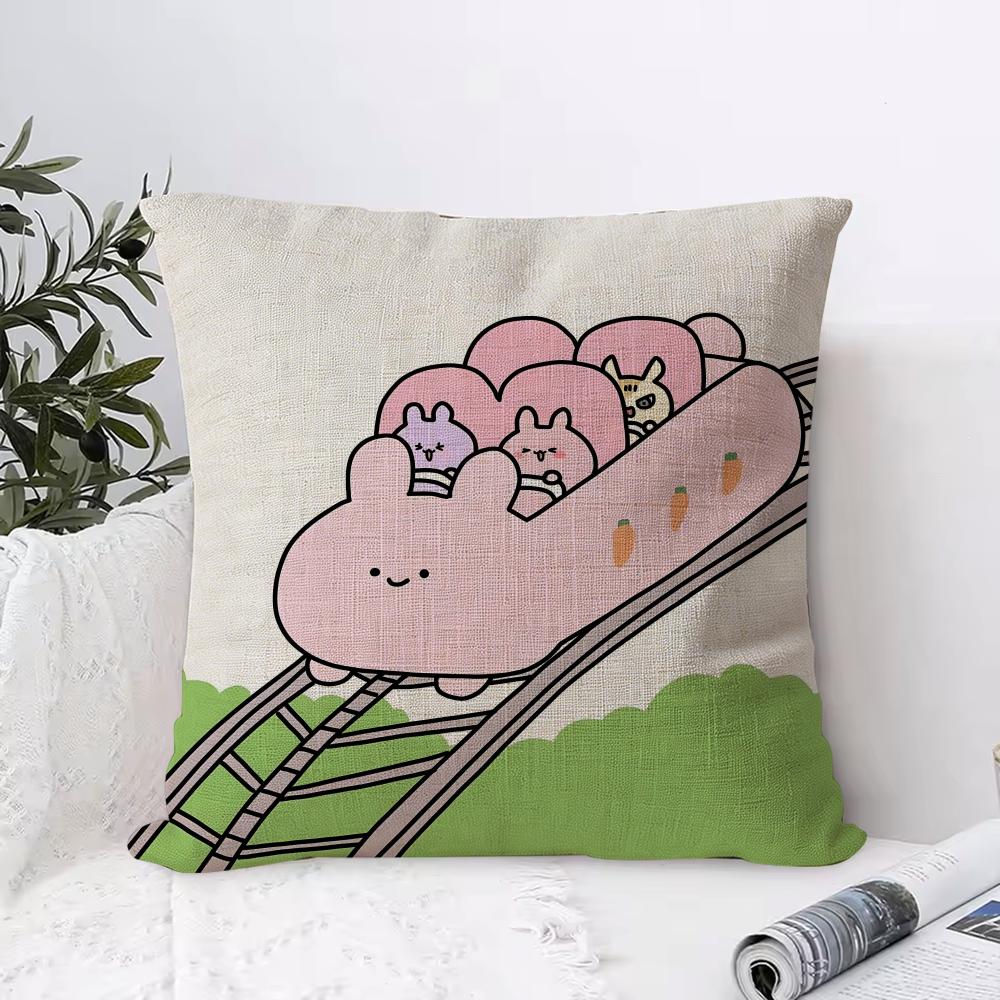 AAsamimichaan AAsamimi Cushion Cover Eco Linen Pillow Case DoubleSided Print Breathable Durable Zipper Home Decor Gift
