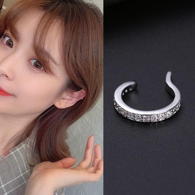 Plain Simple Star Women Shape Cubic Zircon Ear Cuff Charming Crystalline Clip On Earrings Earcuff Without Piercing Earrings Jewelry Giveaway