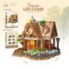 Forest Log Cabin & Windmill Treehouse Building Set - Compatible with LEGO, Educational Blocks for Kids