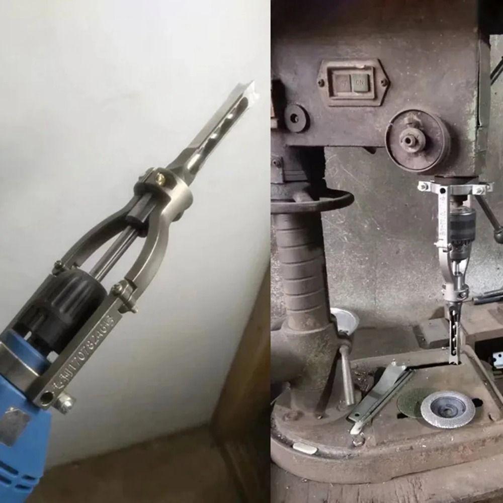 Square Hole Drill Fixed Bracket Adjustable Clamp Sturdy Electric Drill Mounting Bracket Portable Precision Drill Bit Adapter