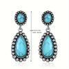 Bohemian-style turquoise-shaped drop earrings, exaggerated earrings for ladies, vintage-style earrings