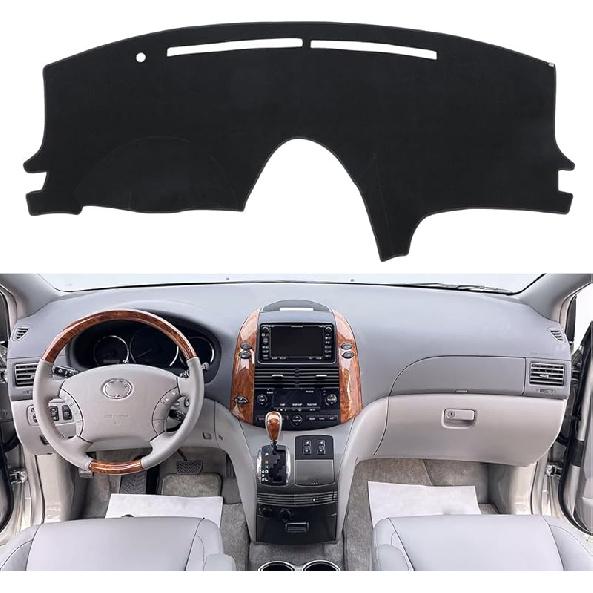 Dash Cover Mat  Fit For Toyota Sienna 2011-2014, Dashboard Cover Pad Carpet Protector (Black)