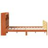 Solid Wood Bed with Shelf without Mattress Wax Brown 135 x 190 cm