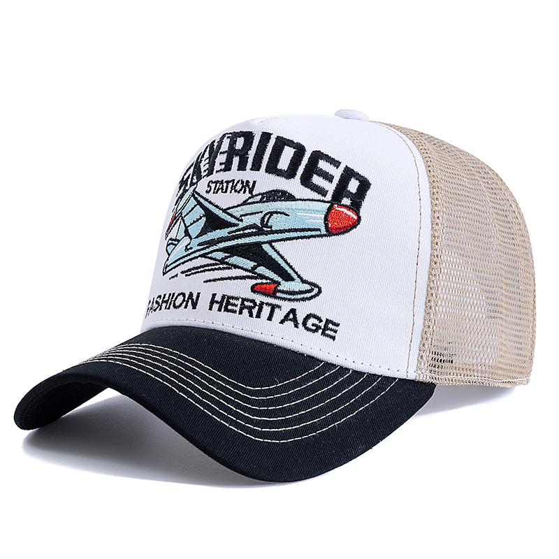 Hot Sale Cap Breathable Mesh Outdoor Baseball Cap Men Women SKY RIDER Embroidered Pattern Snapback Trucker Hat Cap