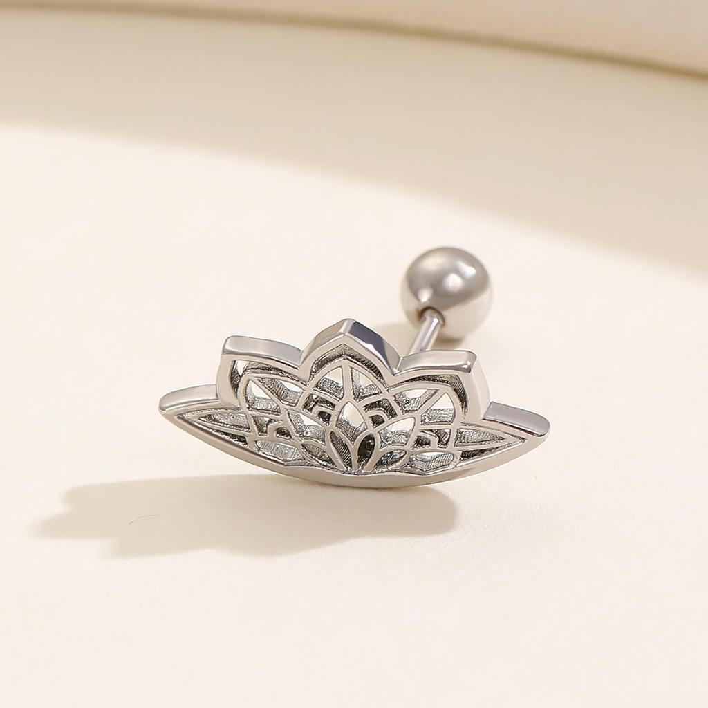 Creative Gothic Style Geometric Hollowed Crescent Moon Shaped Earrings
