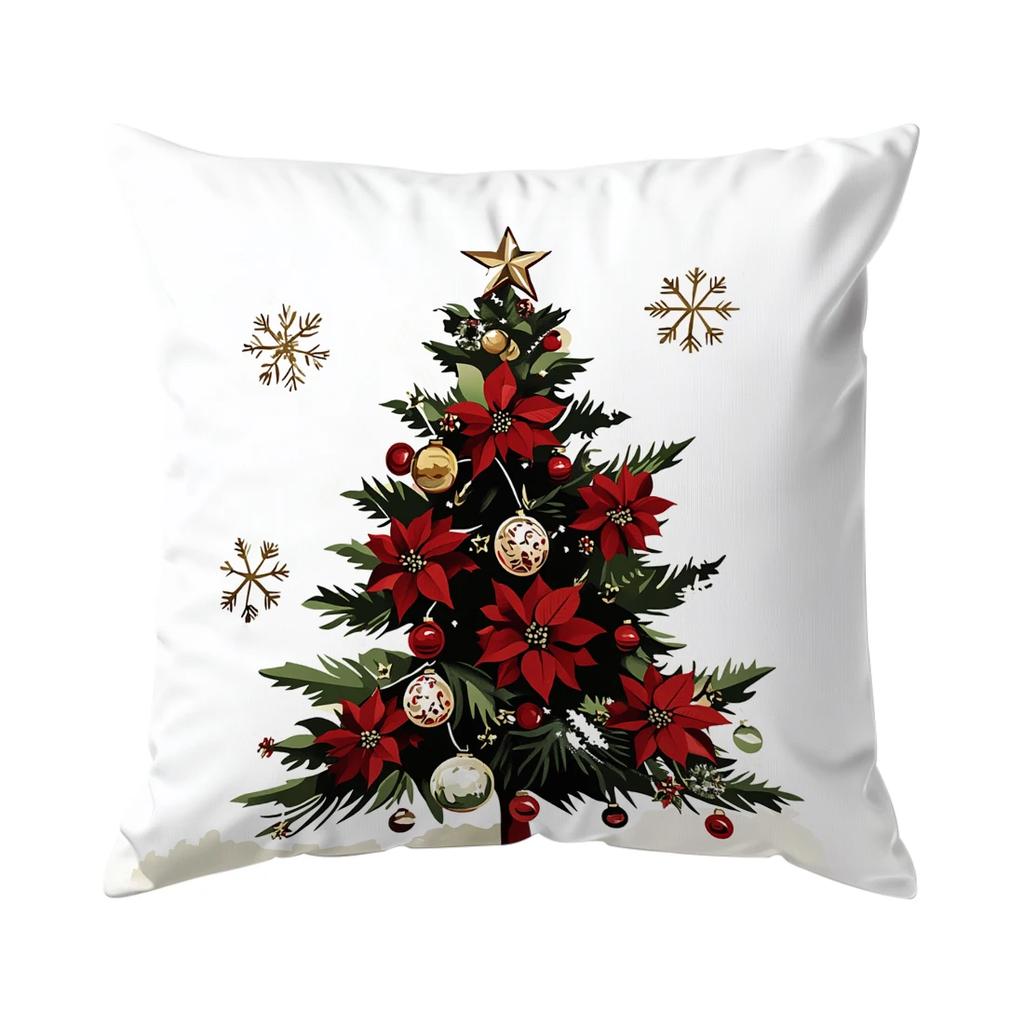 Christmas Series Flowers Pillowcase Printed Polyester 45X45Cm Throw Pillowcover Decorative Sofa Cushion Pillowslip Home Decor