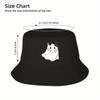 Cute Ghost Cat Printed Bucket Hat Fisherman's Hat Beach Travel and Summer Fun Outdoor Sunscreen Hat