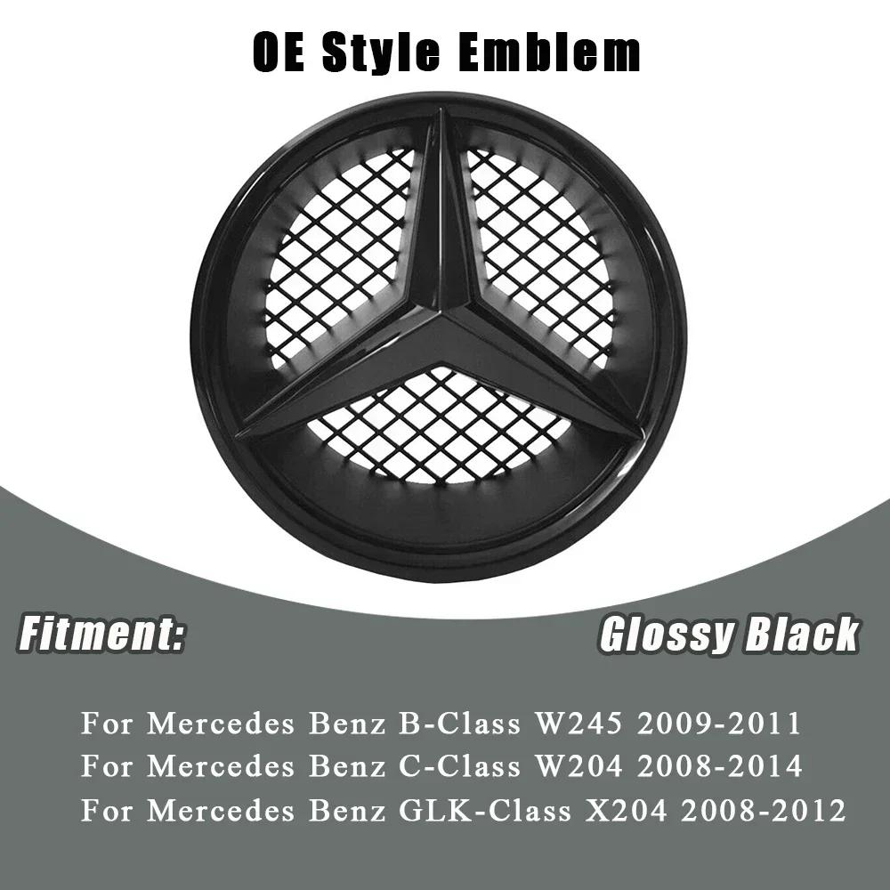 

For Mercedes Benz LED Mirror Style Glossy Black and Chrome silver For Mercedes Benz W204 W245 X204 Class Front Grille Star Emble