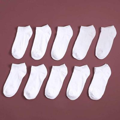 Everyday MAN Plain Ankle Summer Socks, 10 Pairs In White