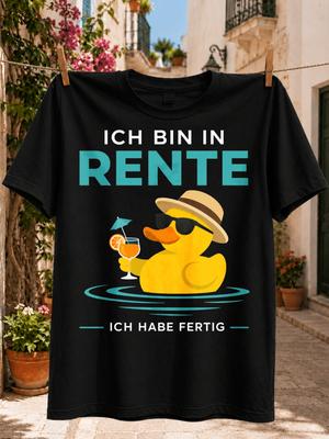Graphic With Cool Rubber Duck Cocktail And Gerunisex Ich Bin In Rente Ich Habe Fertig Tee Unisex All  Unisex All Tshirt
