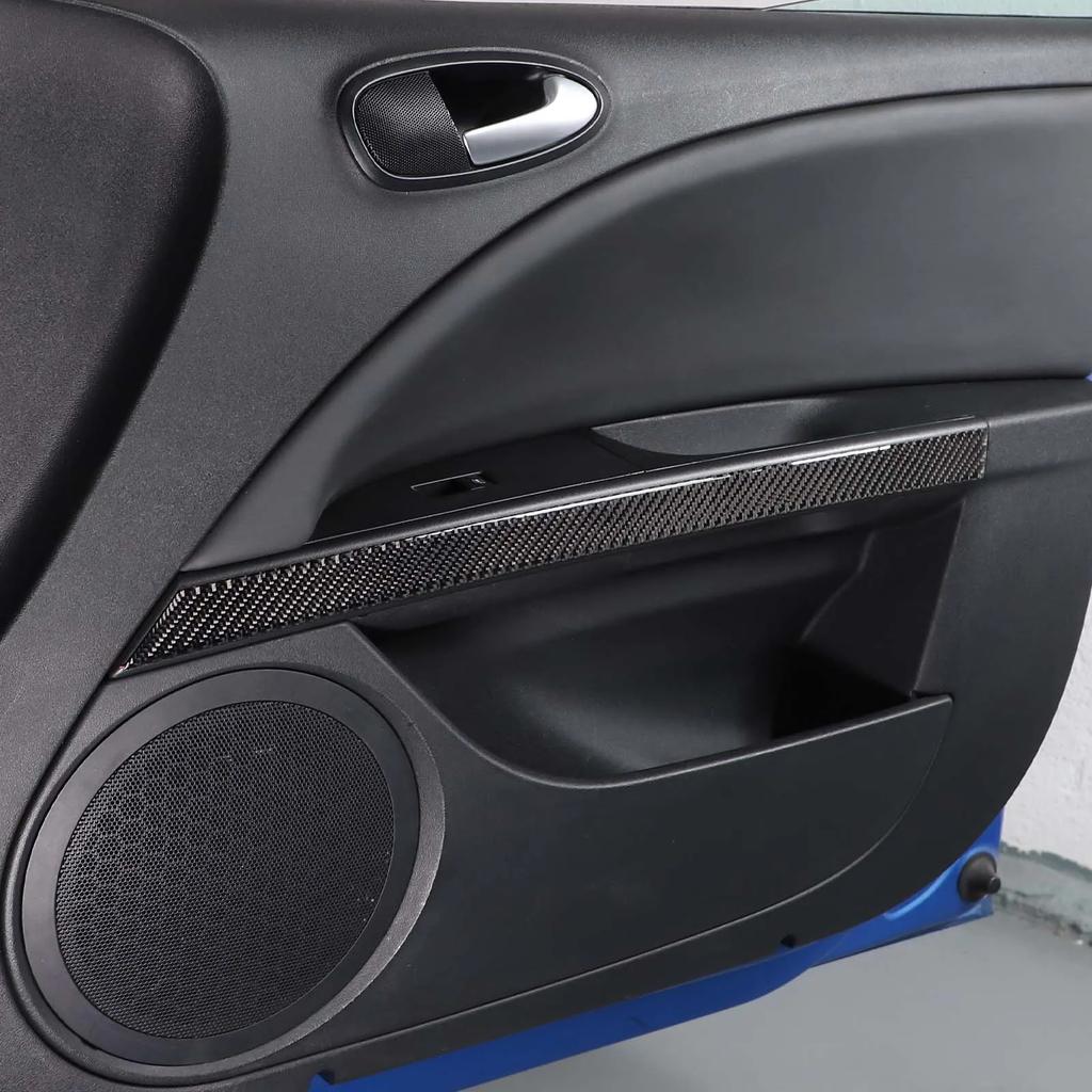For SEAT Leon Mk2 1P 2008-2012 Soft Carbon Fiber Car Inner Door Armrest Decorative Strips Trim Stickers Car Accessories