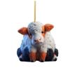 Cute Cartoon Cow Pendant Hanging Ornament Car Rearview Mirror Decoration 5 Pair