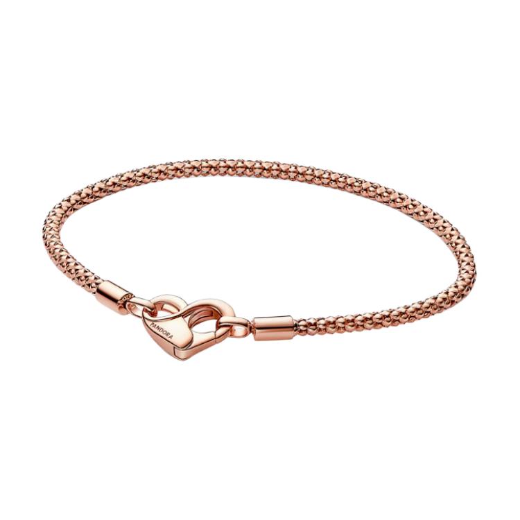 

Pandora Original Design Gold Plated Copper Silver Alloy Bracelet Unisex Bracelet Rose-Gold 582731C00 Box,20