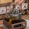 1.2L Glass Teapot with Infuser Tea Pot Wooden Handle Portable Clear Tea Kettle Cooking Puer Flower Water Bottle Home Teaware