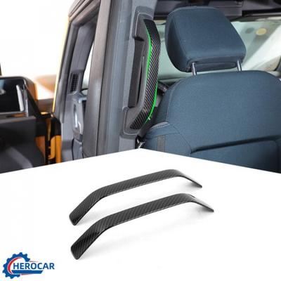 B Pillar Grab Handle Decoration Cover Trim For Ford Bronco + Carbon Fiber