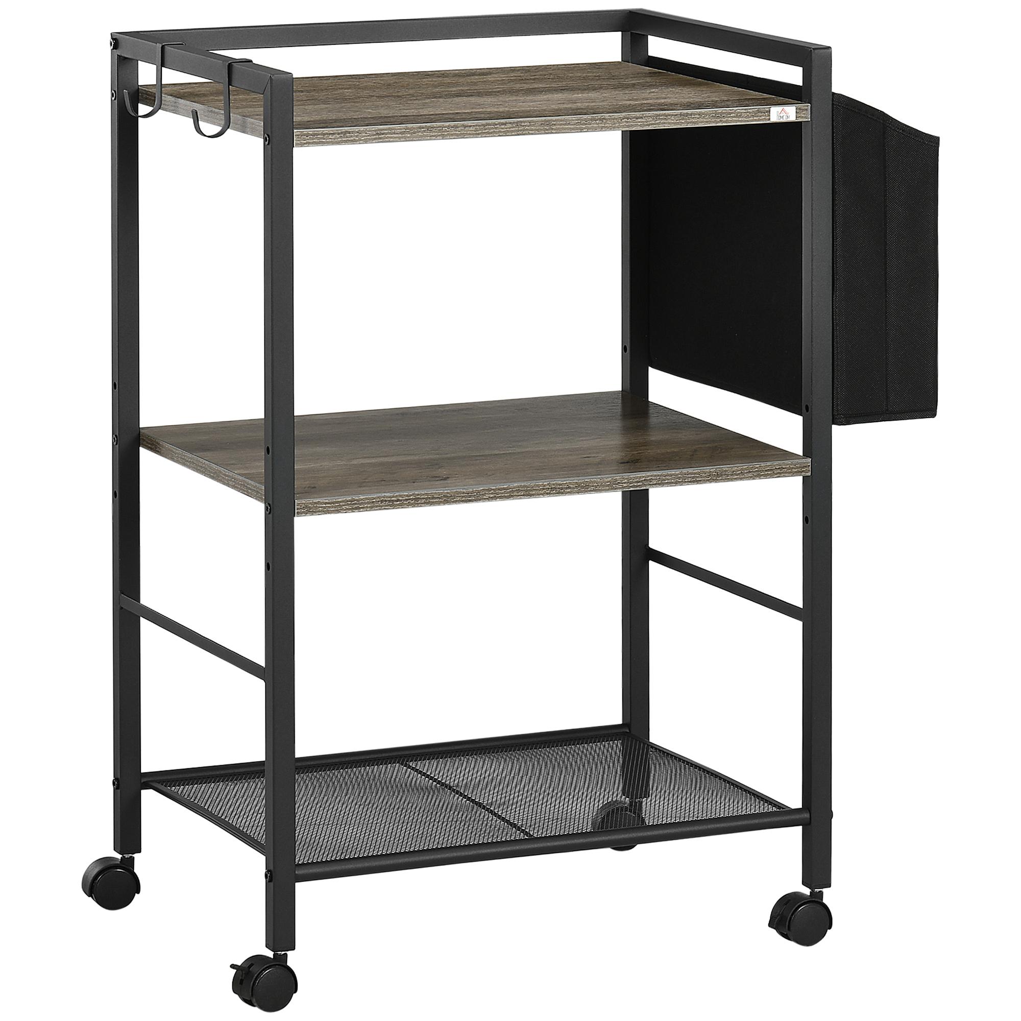 3-Tier Utility Cart with Wheels with