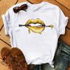 New Unisex Pink Lips Leopard Graphic T Shirt Casual Fahion Oneck Sexy Black Tees Kiss Lip Funny Girls Tshirtdrop Shipping