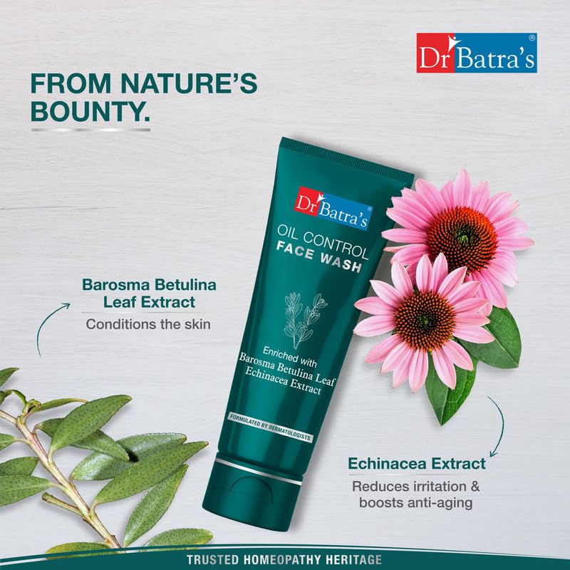 Dr Batra's Oil Control Face Wash Soap Free Lightweight Cleanser For Oily Skin Gentle Daily Use 50 g Pack Of 3