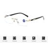 Men Cut Edge Presbyopic Glasses Rimless Transparent Anti Blue Plus Reading Glasses Men's Anti Fatigue Presbyopia Clear Glasses