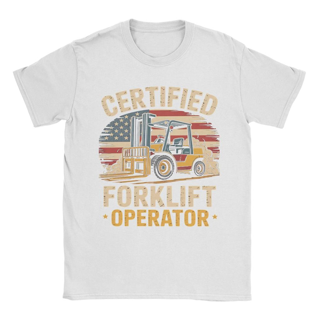 Unisex Women Graphic Printing Forklift Certified Funny Forklift Driver Operator T Shirt Tee 100 Cotton Tshirts Clothing