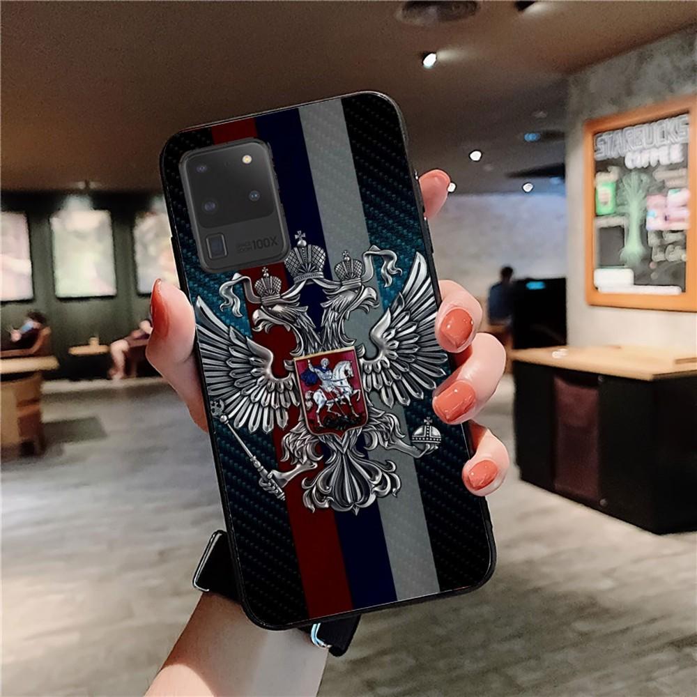 Russia Coat Of Arms Eagle Flag Phone Case For Samsung S 9 10 20 21 22 23 30 23plus lite Ultra FE S10lite Fundas