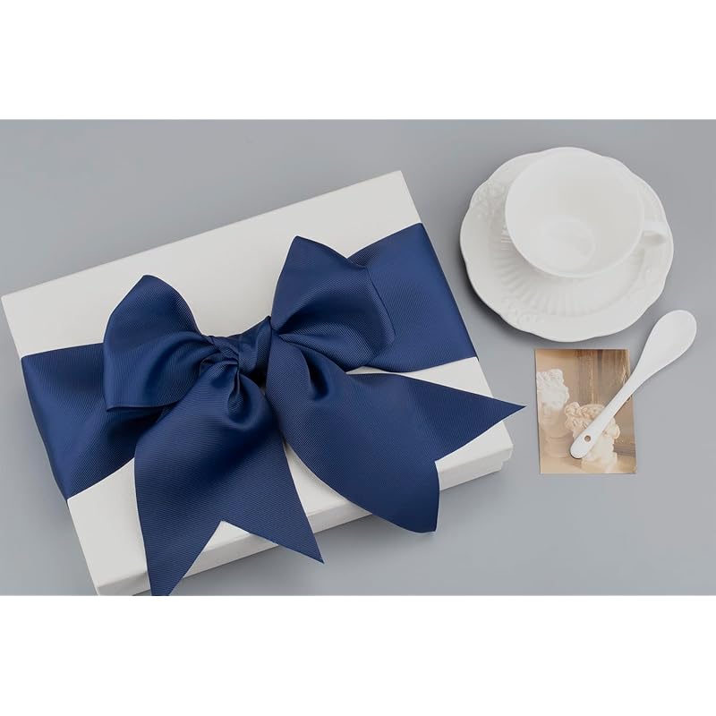 [Tekdeere]Width 50mm Solid Navy Grosgrain Ribbon, Perfect for Gift Wrapping, Sewing, Hair Accessories, Wedding Decorations - 22 Meters/roll