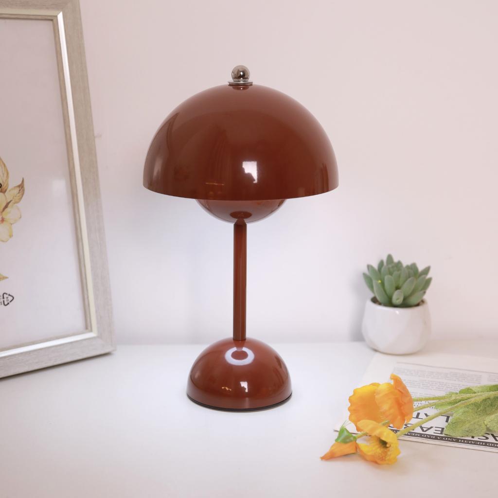 Lâmpada de mesa cogumelo recarregável por USB tri-color ajustável luminária de interior lâmpada de mesa botão de flor decoração de mesa de quarto