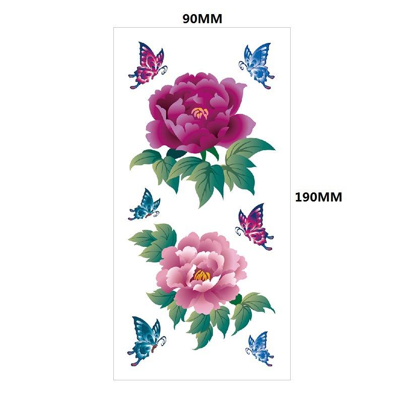 Water Transfer Phoenix Flower Colored Rose Waterproof Tattoo Sticker Set Simulation Tattoo Sticker