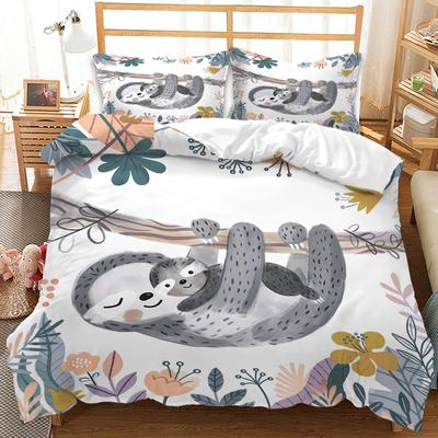 Housse de couette Animal Panda Paresseux Trois pièces Impression numérique Literie
