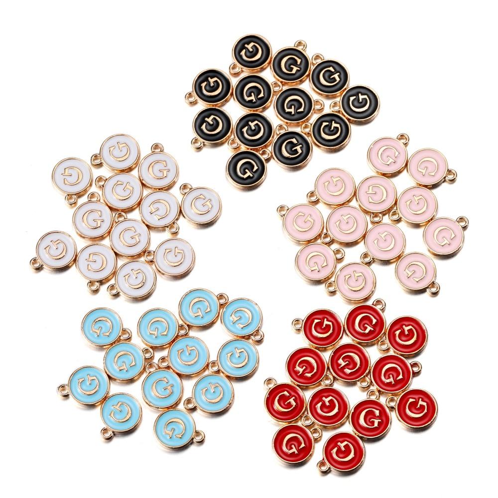 20Pcs 12*15mm A-Z Letter Charms Enamel Charms Alphabet Initial Letter Handmade Pendant for DIY Bracelet Necklace Jewelry Making