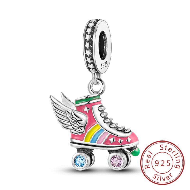 Fit Original Copper Charms Beads Bow Perfume Bottle Pink Charms For Women Fine Diy Birthday Jewelry Gifts