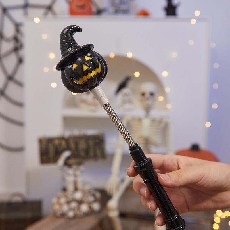 Halloween Glow Stick LED Flashing Light Pumpkin Skeleton Head Decor Party Supplies for Halloween Decoration Festival Gift