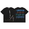 24S grenzüberschreitende Trendmarke Travis Scott Utopia Joint-Album geometrisches Graffiti kurzärmeliges T-Shirt Herren und Damen halblang